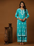 Bhavna in Noor Chikankari CO-ORD Set In Rayon for Women In Blue Turquoise